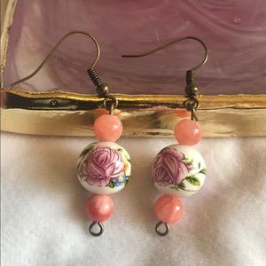 Pale Rose Floral Earrings